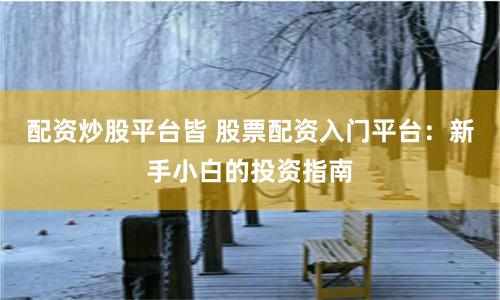 配资炒股平台皆 股票配资入门平台:新手小白的投资指南